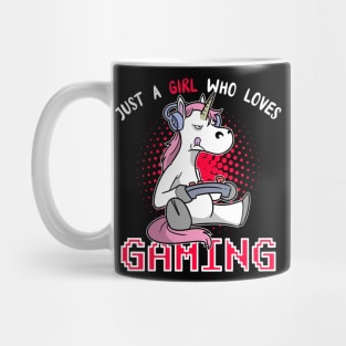 Just A Girl Who Loves Gaming Unicorn Gamer Nerd PC Mug